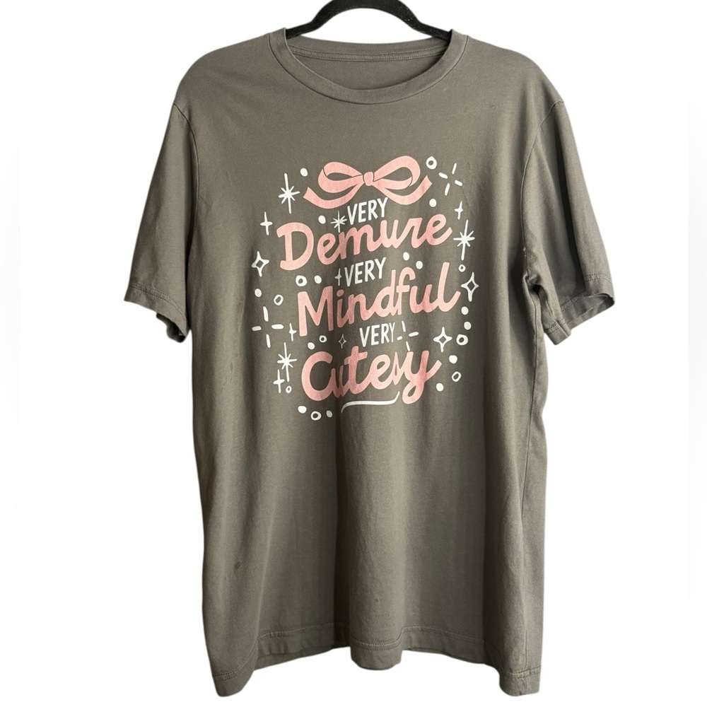 Gray T-Shirt with Pink Graphic